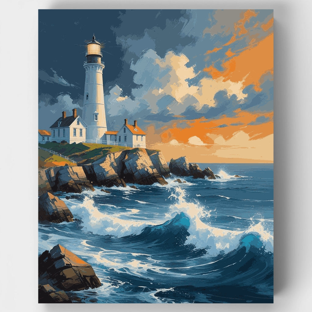 Faro al atardecer - Kit de pintura por números — Estándar