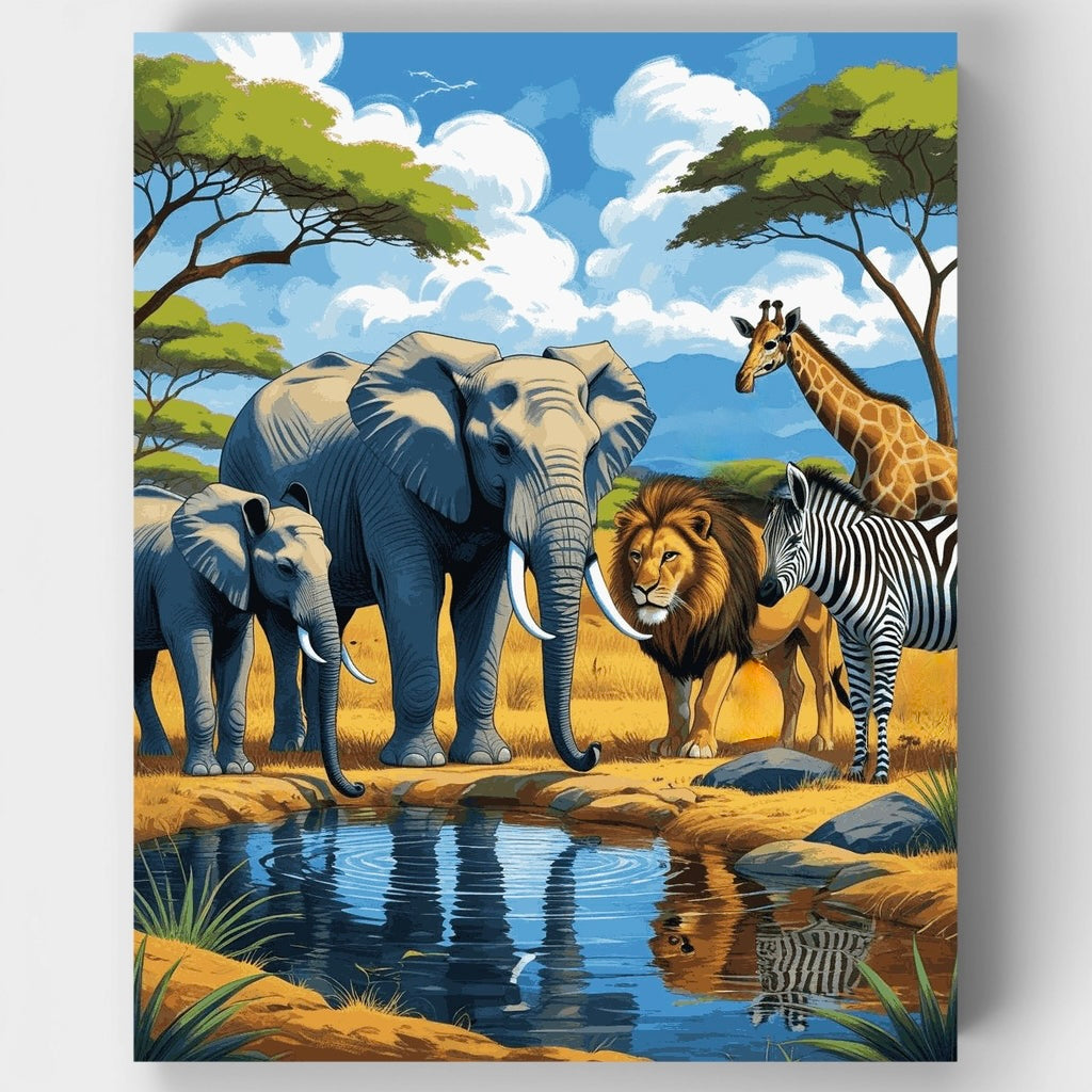 African Safari Animals - Paint by Numbers Kit