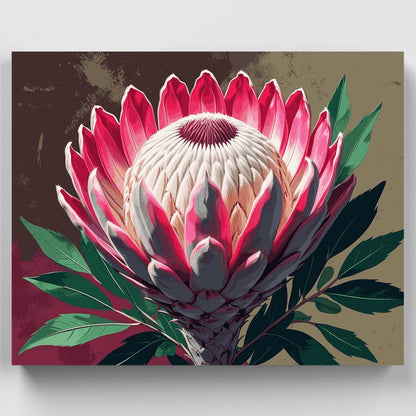 Majestic King Protea Bloom - Paint by Numbers Kit
