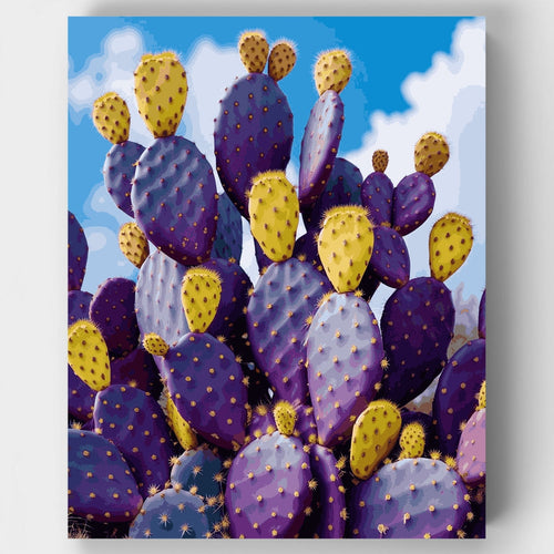 Purple Prickly Pear Cactus - Paint by Numbers Kit