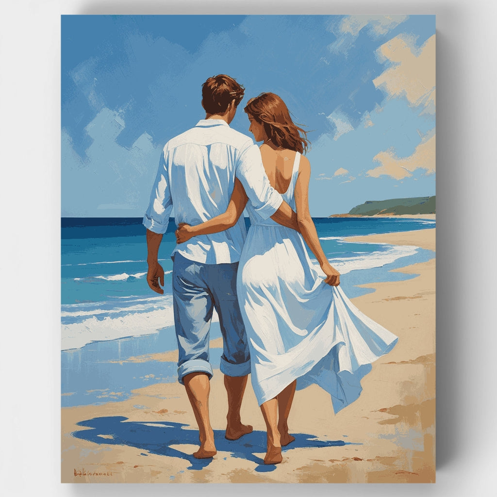 Beach Couple Stroll - Paint by Numbers Kit