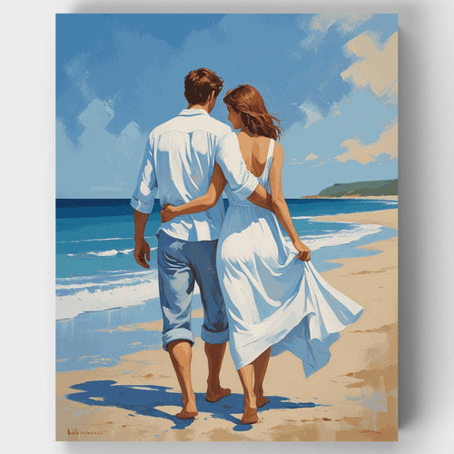 Beach Couple Stroll - Paint by Numbers Kit