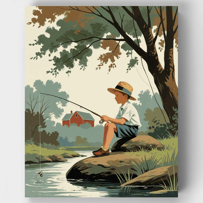 Fishing by the Stream - Paint by Numbers Kit