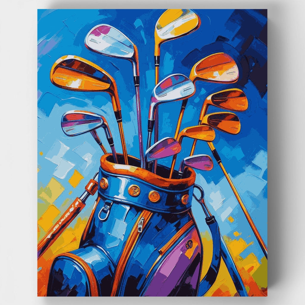 Palos de golf vibrantes - Kit de pintura por números — Estándar