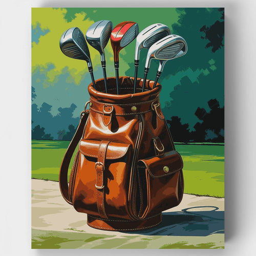 Vintage Golf Bag - Paint by Numbers Kit