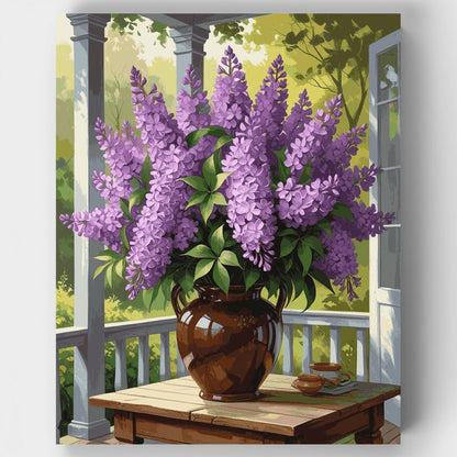 Lilac Bouquet on Porch - Paint by Numbers Kit