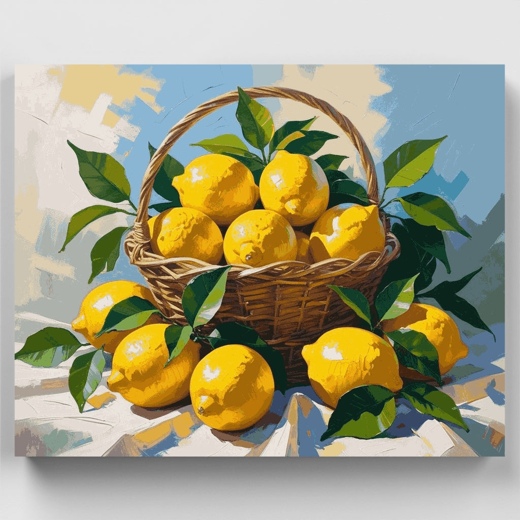 Canasta de limones frescos - Kit de pintura por números — Estándar