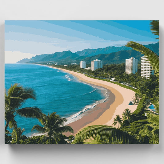 Tropical Beach Resort Paradise - Paint by Numbers Kit