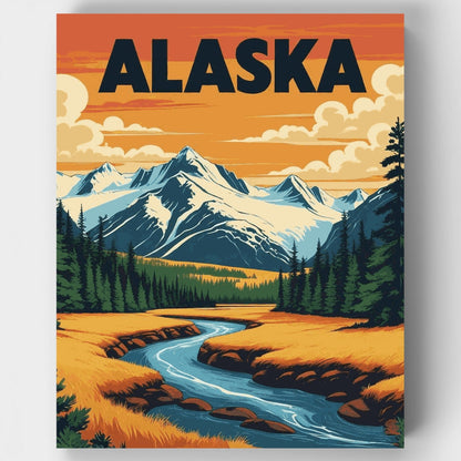 Alaskan Mountain Wilderness - Paint by Numbers Kit
