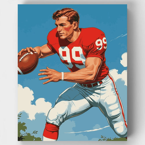 Vintage Football Action - Paint by Numbers Kit