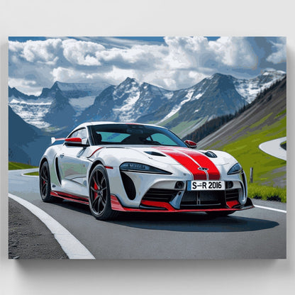 Mountain Sports Car - Paint by Numbers Kit