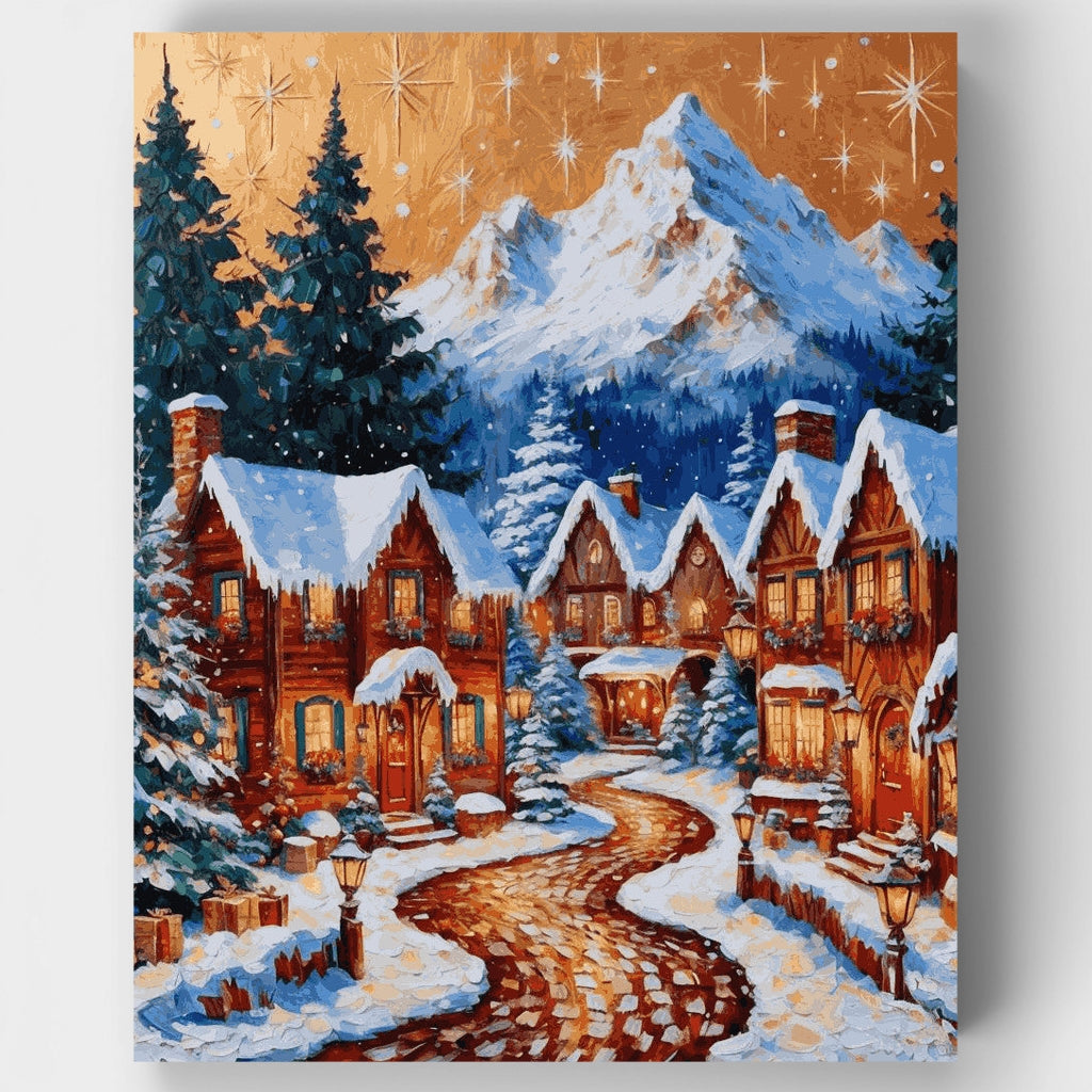 Winter Mountain Village - Paint by Numbers Kit