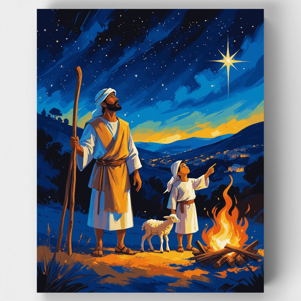 Pastores y estrella - Kit de pintura por números — Estándar