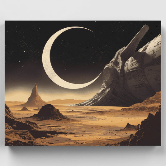 Alien Planet Crash - Paint by Numbers Kit