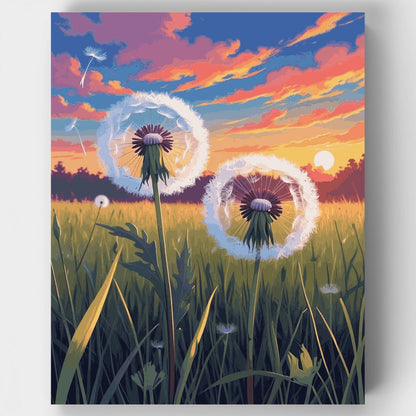 Dandelion Dreams at Sunset - Paint by Numbers Kit