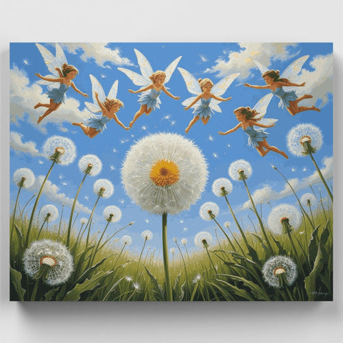 Fairy Dandelion Dreams - Paint by Numbers Kit