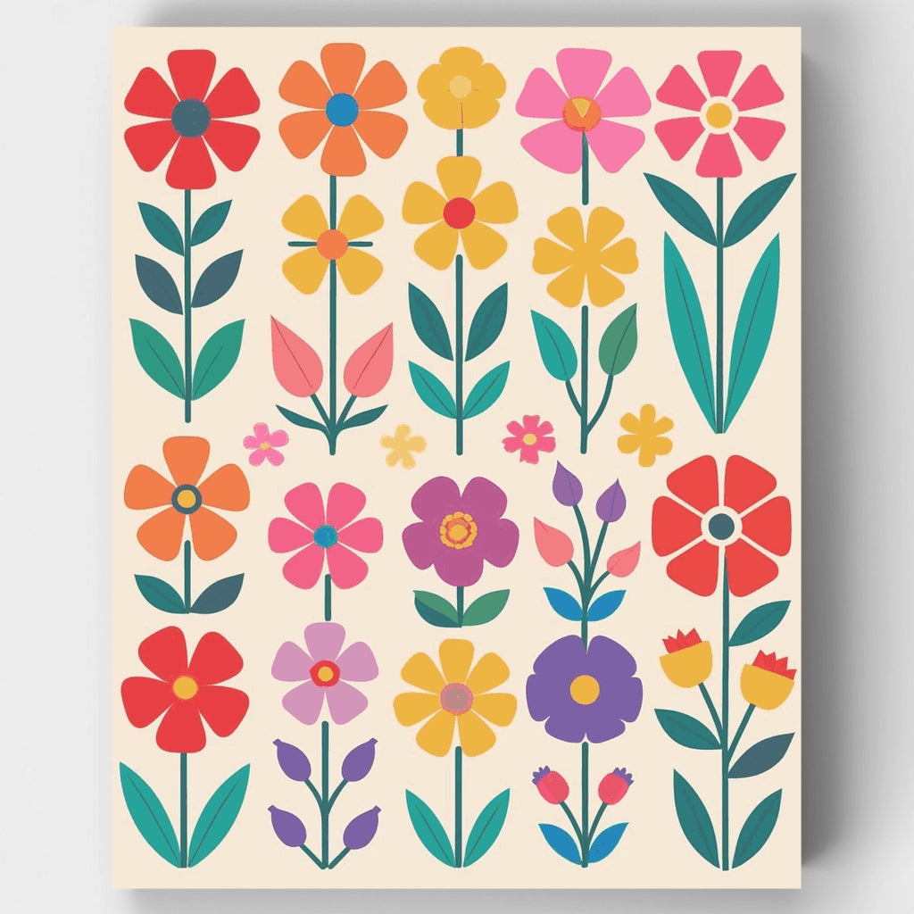 Jardín de flores colorido - Kit de pintura por números — Estándar