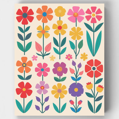 Colorful Flower Garden - Paint by Numbers Kit