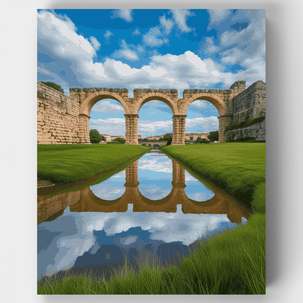 Kit de pintura por números: Reflejo de un antiguo acueducto romano — Estándar