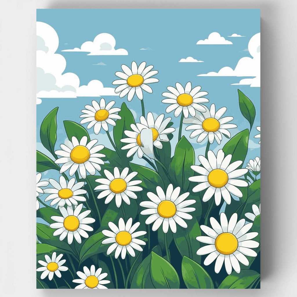 Prado de margaritas soleado - Kit de pintura por números — Estándar
