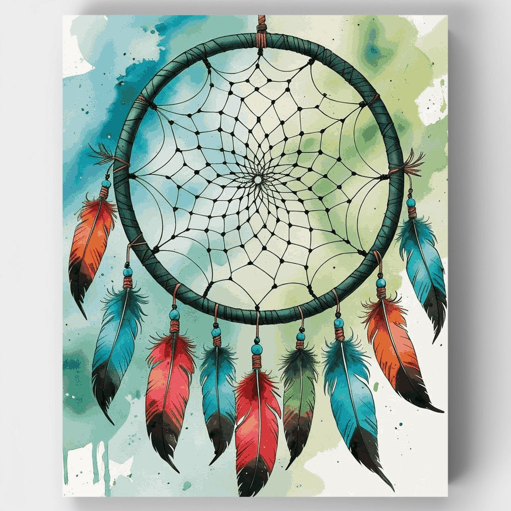 Atrapasueños de espíritu emplumado - Kit de pintura por números — Estándar