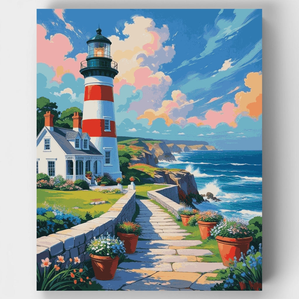 Coastal Lighthouse Garden - Paint by Numbers Kit