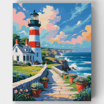Coastal Lighthouse Garden - Paint by Numbers Kit