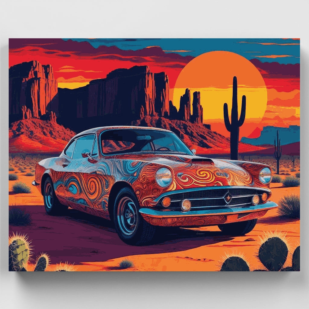 Kit de pintura por números - Atardecer clásico en el desierto — Estándar