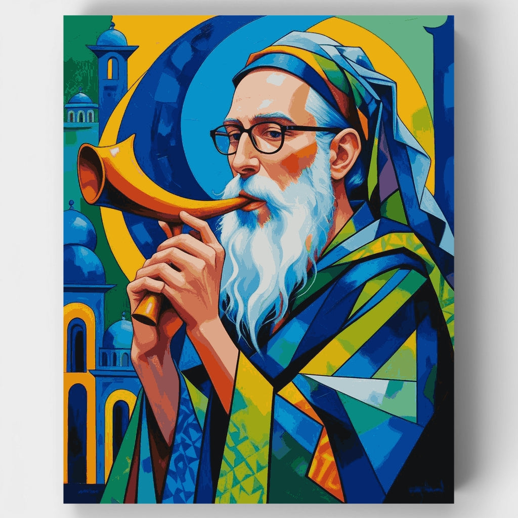 Rabbi with Shofar - Paint by Numbers Kit