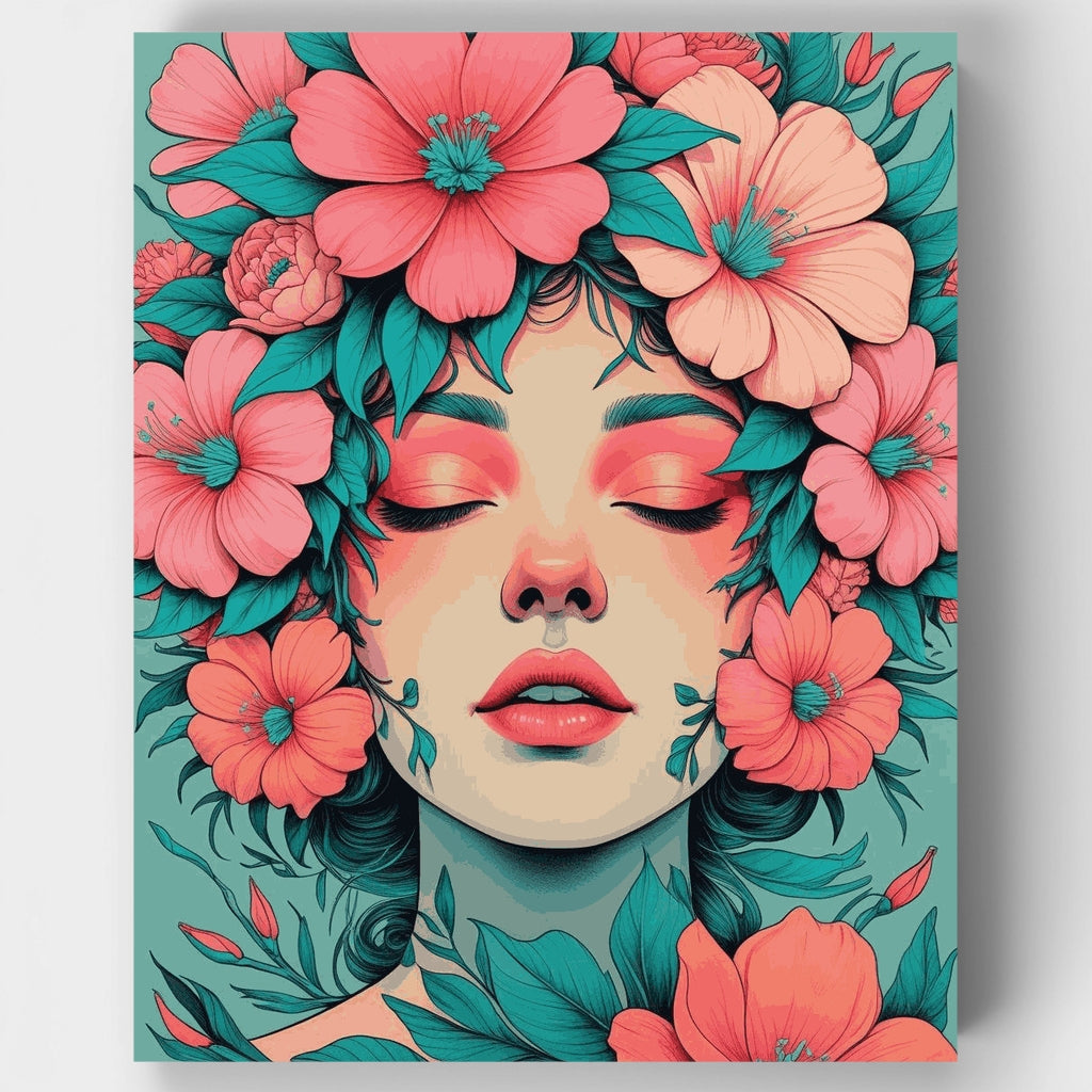 Floral Portrait Beauty - Paint by Numbers Kit