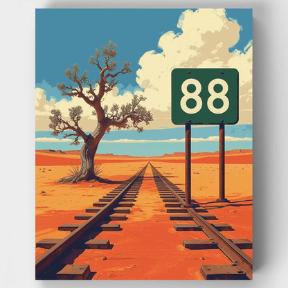 Desert Railway Journey - Paint by Numbers Kit