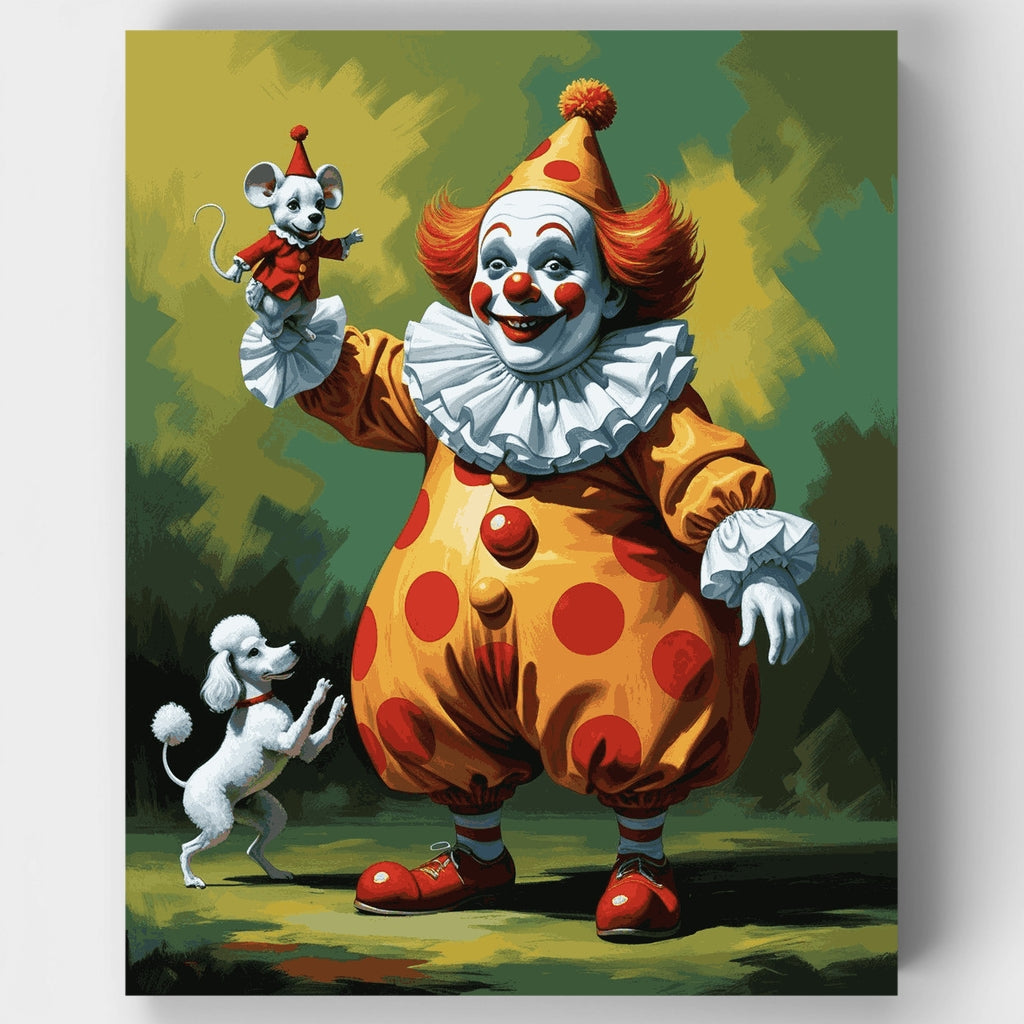 Circus Clown with Animals - Paint by Numbers Kit