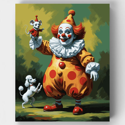 Circus Clown with Animals - Paint by Numbers Kit
