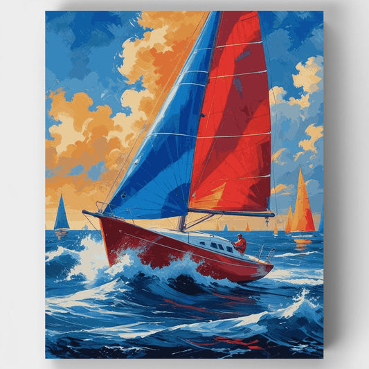 Racing Sailboat Adventure - Paint by Numbers Kit