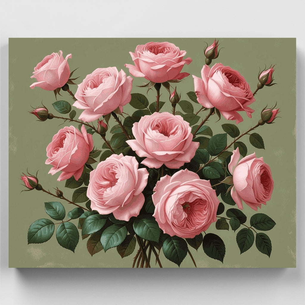 Ramo de rosas rosadas - Kit de pintura por números — Estándar