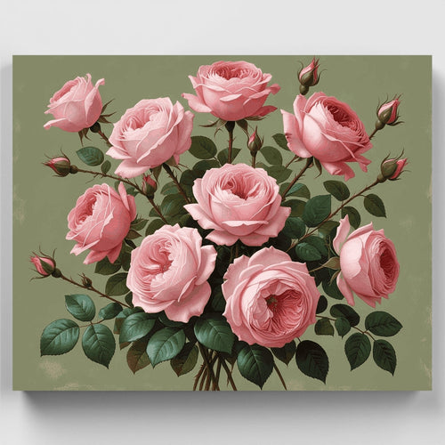 Pink Roses Bouquet - Paint by Numbers Kit
