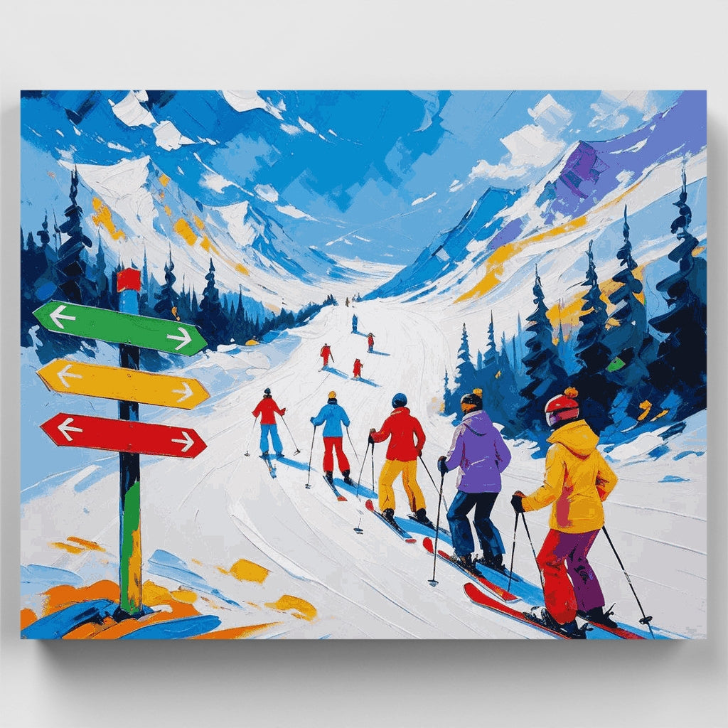 Instrucciones para la pista de esquí - Kit de pintura por números — Estándar