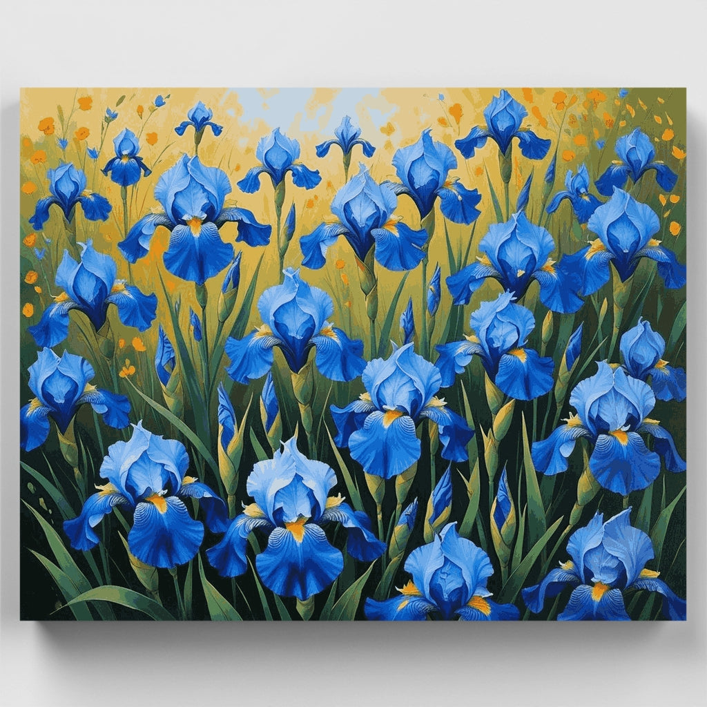 Jardín de lirios azules - Kit de pintura por números — Estándar