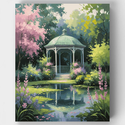 Serene Garden Gazebo - Paint by Numbers Kit