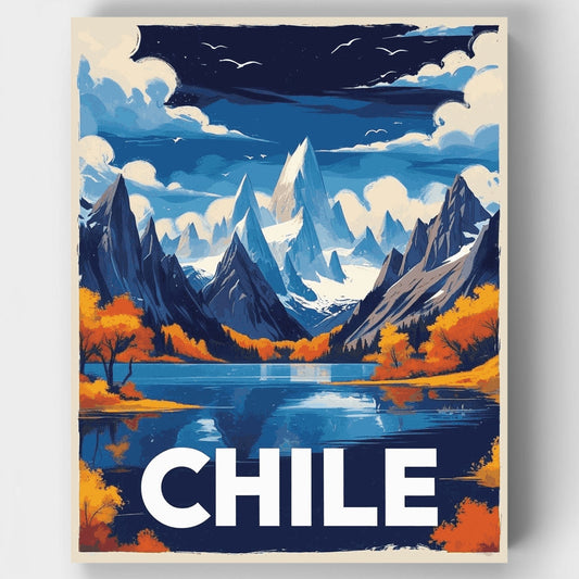 Chilean Patagonia Mountain Vista - Paint by Numbers Kit