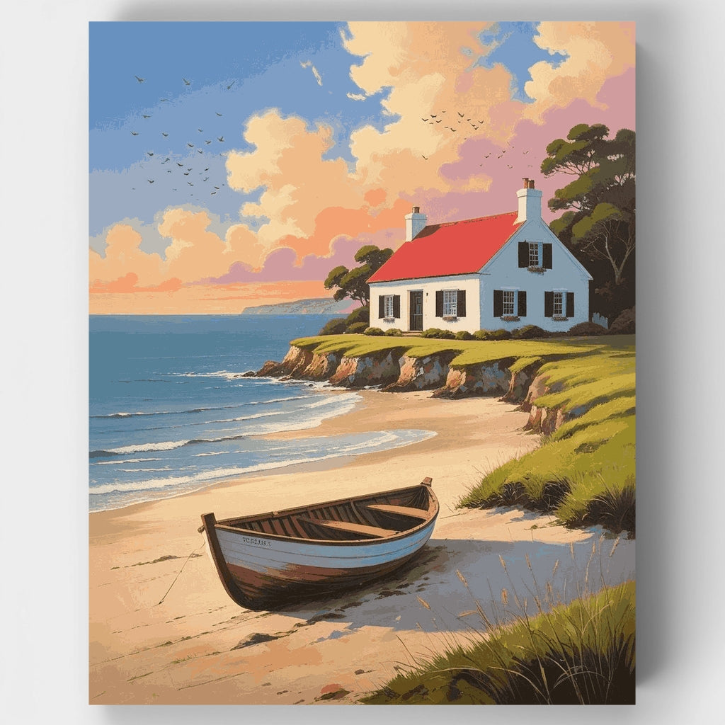Paraíso de cabaña costera - Kit de pintura por números — Estándar