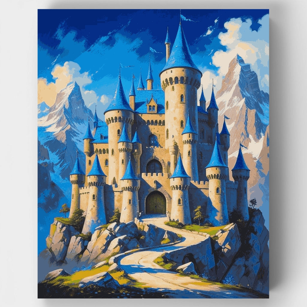 Castillo de montaña majestuoso - Kit de pintura por números — Estándar