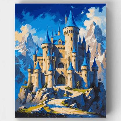 Majestic Mountain Castle - Paint by Numbers Kit