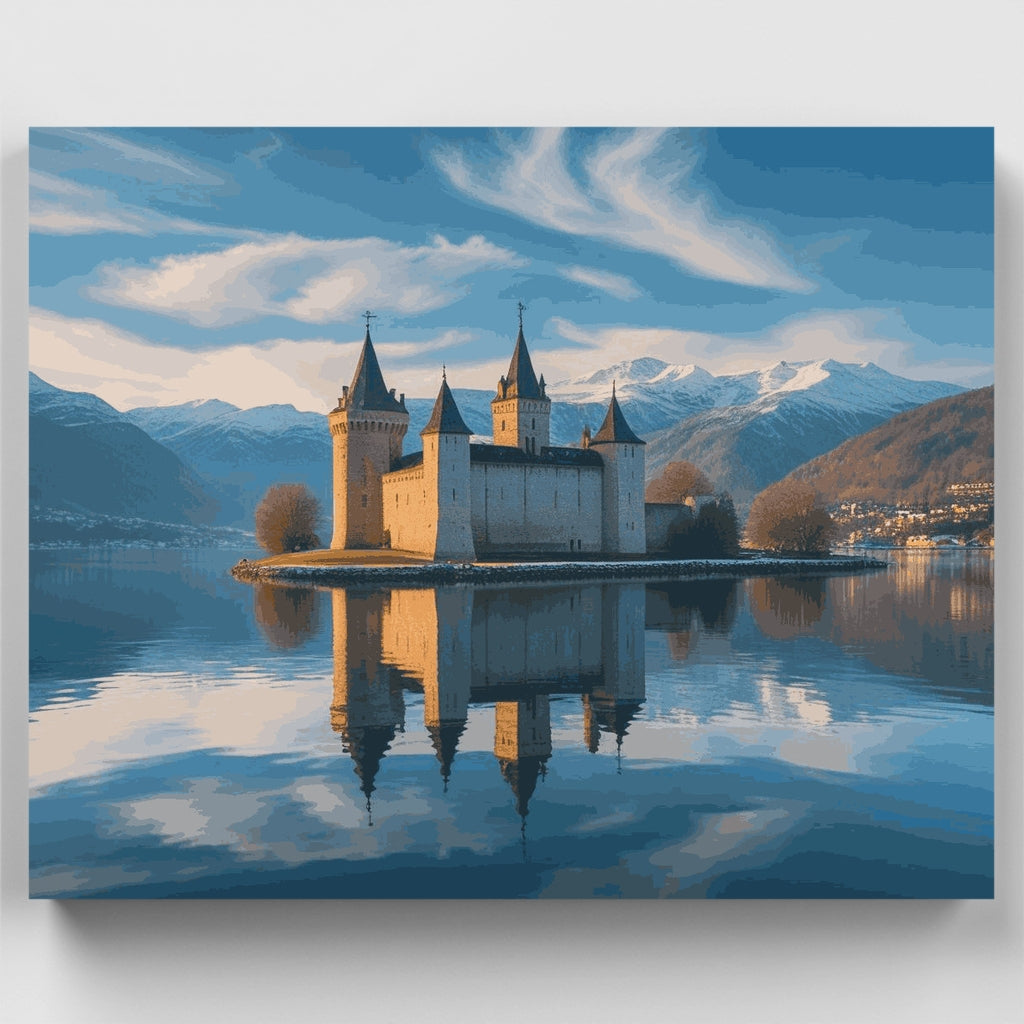 Castillo de Chillon Suiza - Kit de pintura por números — Estándar