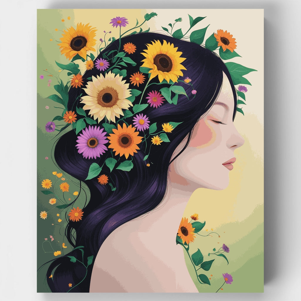 Cabello de girasol - Kit de pintura por números — Estándar