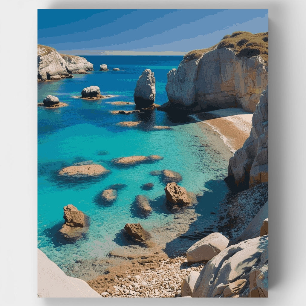 Turquoise Paradise Cove - Paint by Numbers Kit
