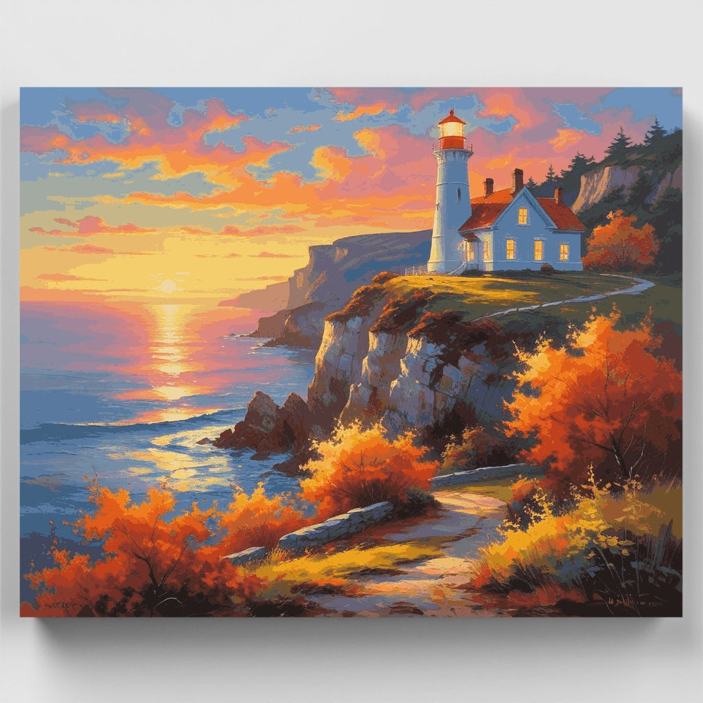 Lighthouse Keeper's Autumn Evening - Paint by Numbers Kit