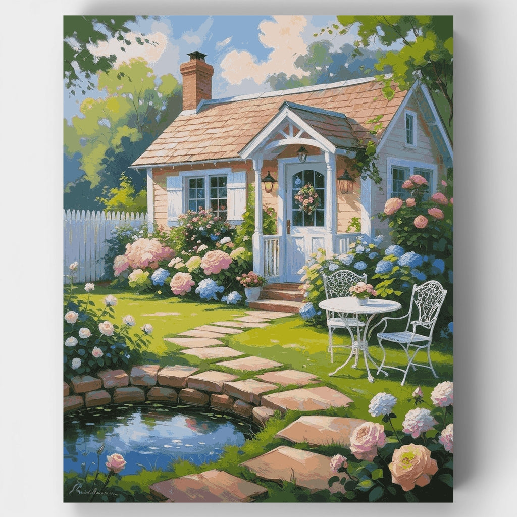 Kit de pintura por números - Oasis de jardín campestre — Estándar