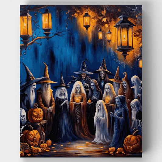 Witches' Halloween Gathering - Paint by Numbers Kit