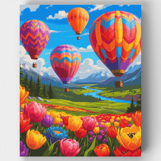 Mountain Valley Hot Air Balloons - Paint by Numbers Kit